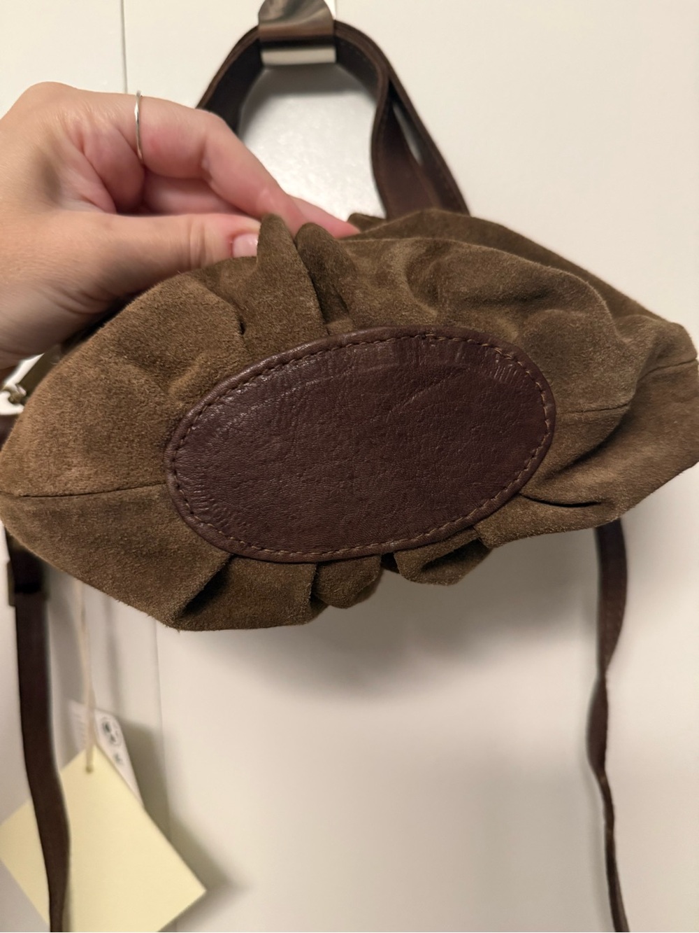Free People Suki Mini Tote Brown Suede Crossbody New $78 - Picture 6 of 8